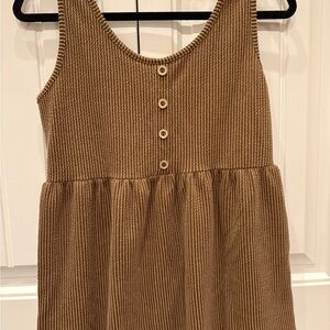 Stylish Brown Peplum Tank